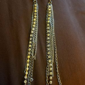 Long silver earrings